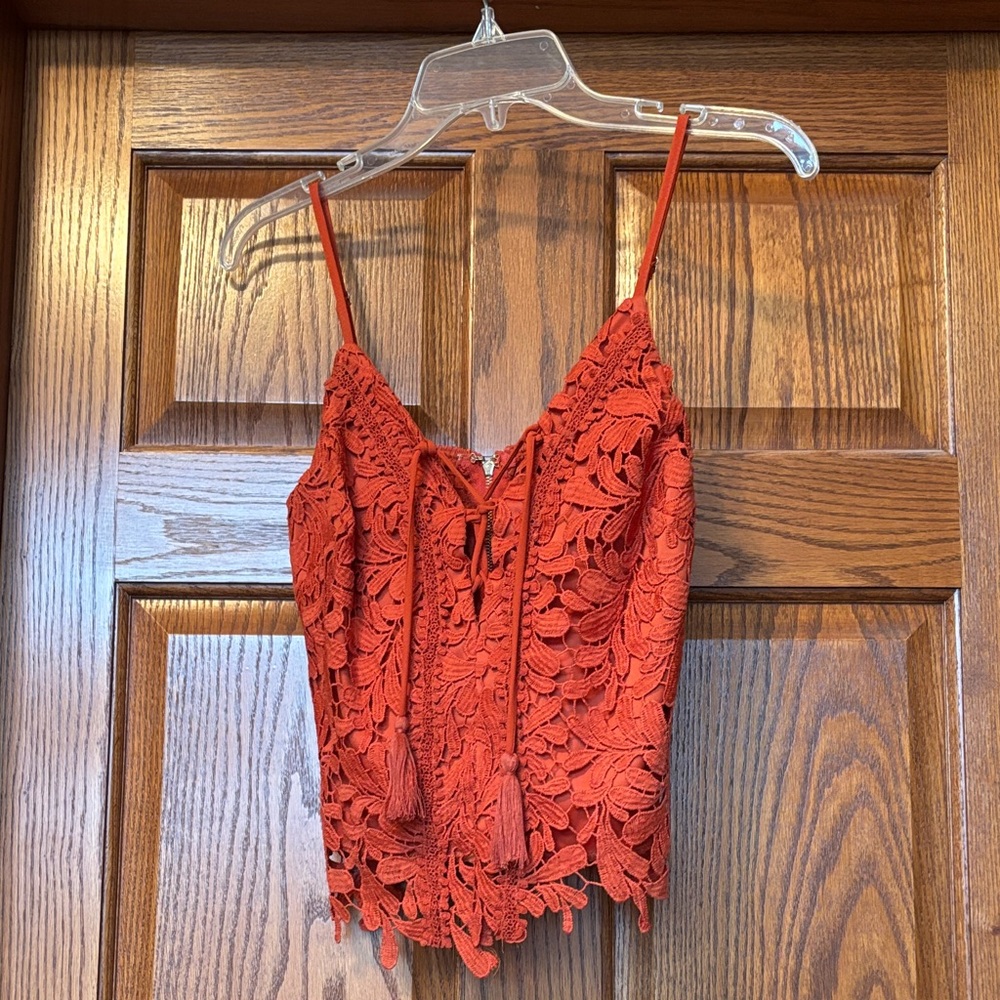 Women's burnt orange Lace Camisole Top from Buckle